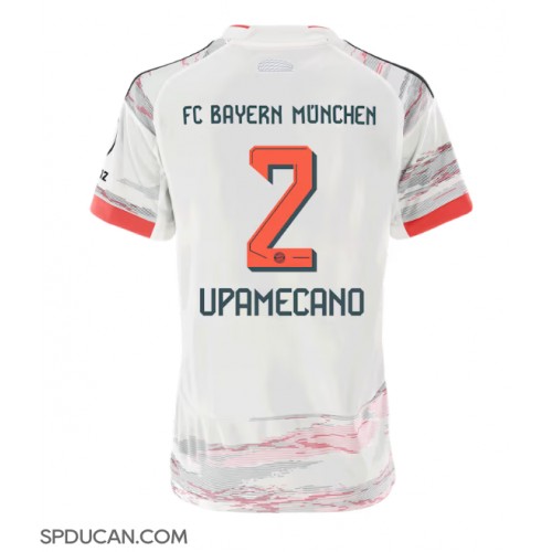 Zenski Nogometni Dres Bayern Munich Dayot Upamecano #2 Gostujuci 2025-26 Kratak Rukav Zenski Nogometni Dres Bayern Munich Dayot Upamecano #2 Gostujuci 2025-26 Kratak Rukav